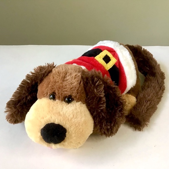 Dan Dee Other - Dan Dee Animated Santa Dog 12” Plush Rolls Over Talks Bark Sings Christmas WORKS
